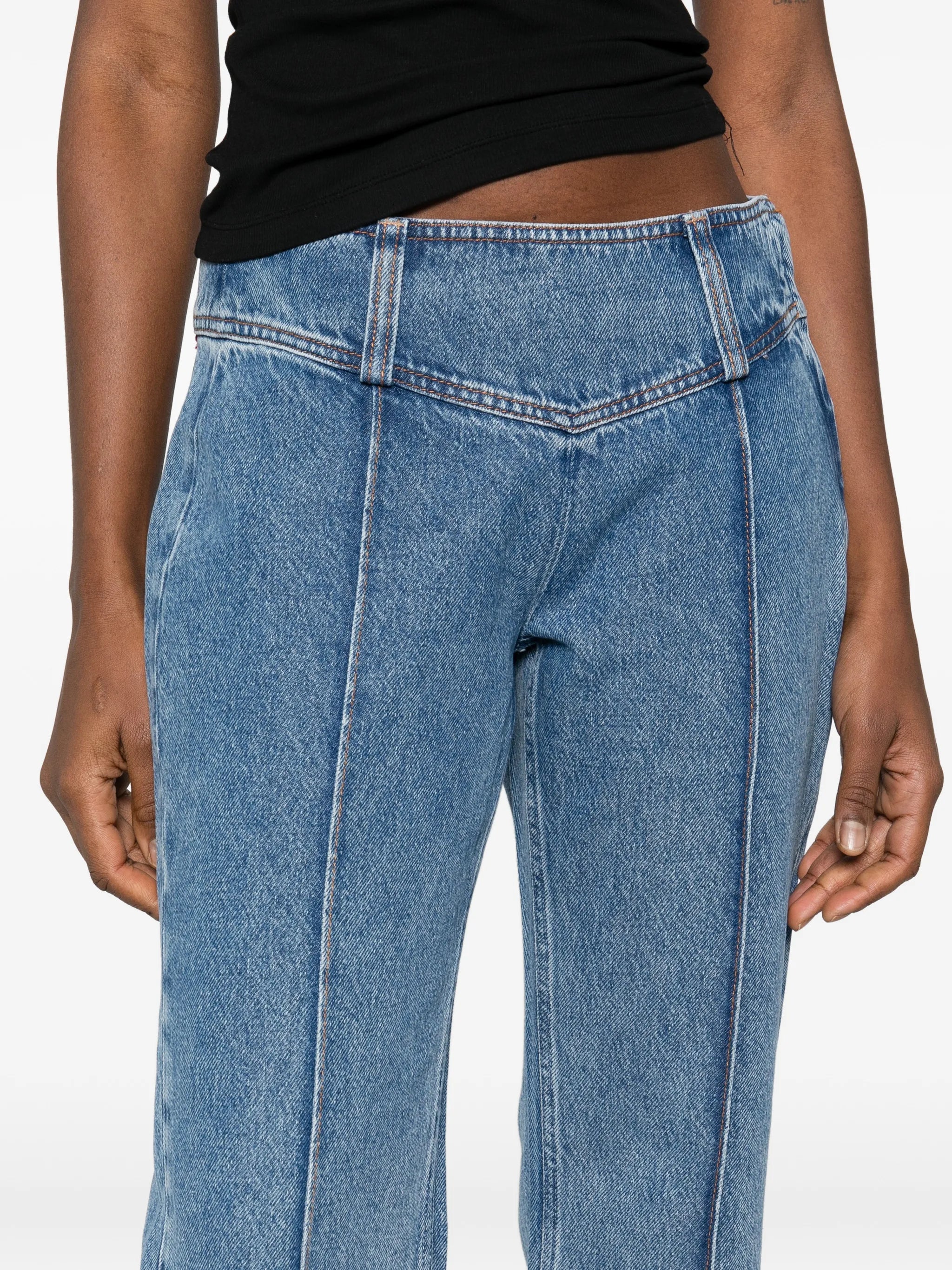 Mother Mother SNACKS! The Pin Up Takeout Heel Seam-detail Jeans, view 2