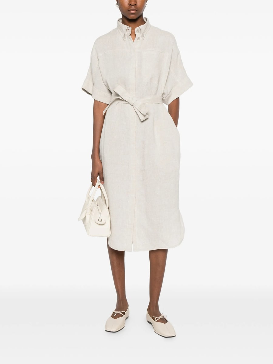 Panicale Panicale Belted Shirt Midi Dress, view 5