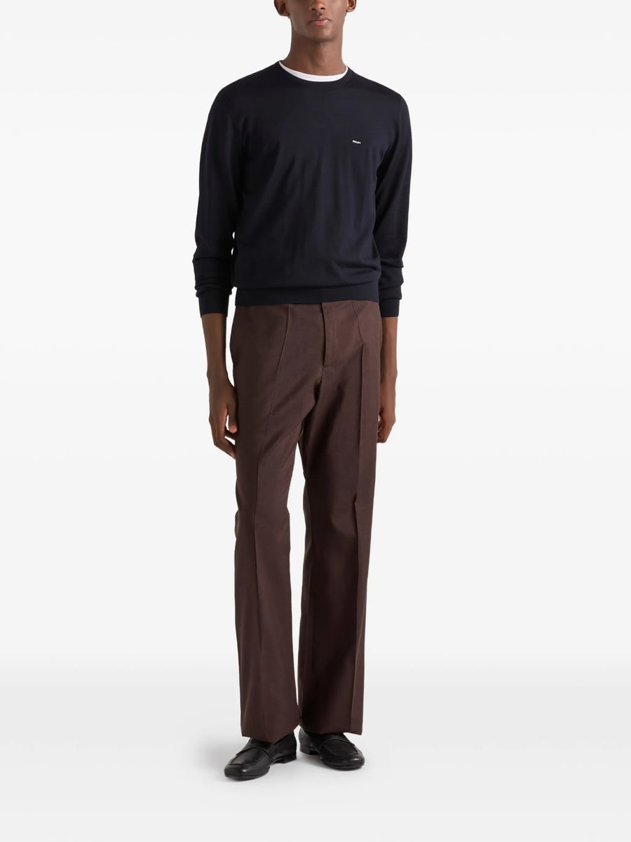 Prada Prada Superfine Wool Crew-neck Sweater, view 4