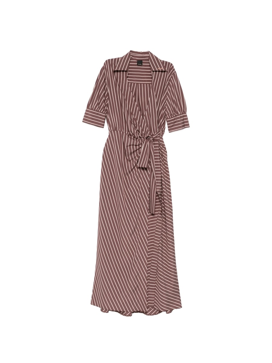 Pinko Pinko Long Wrap Dress With Striped Pattern