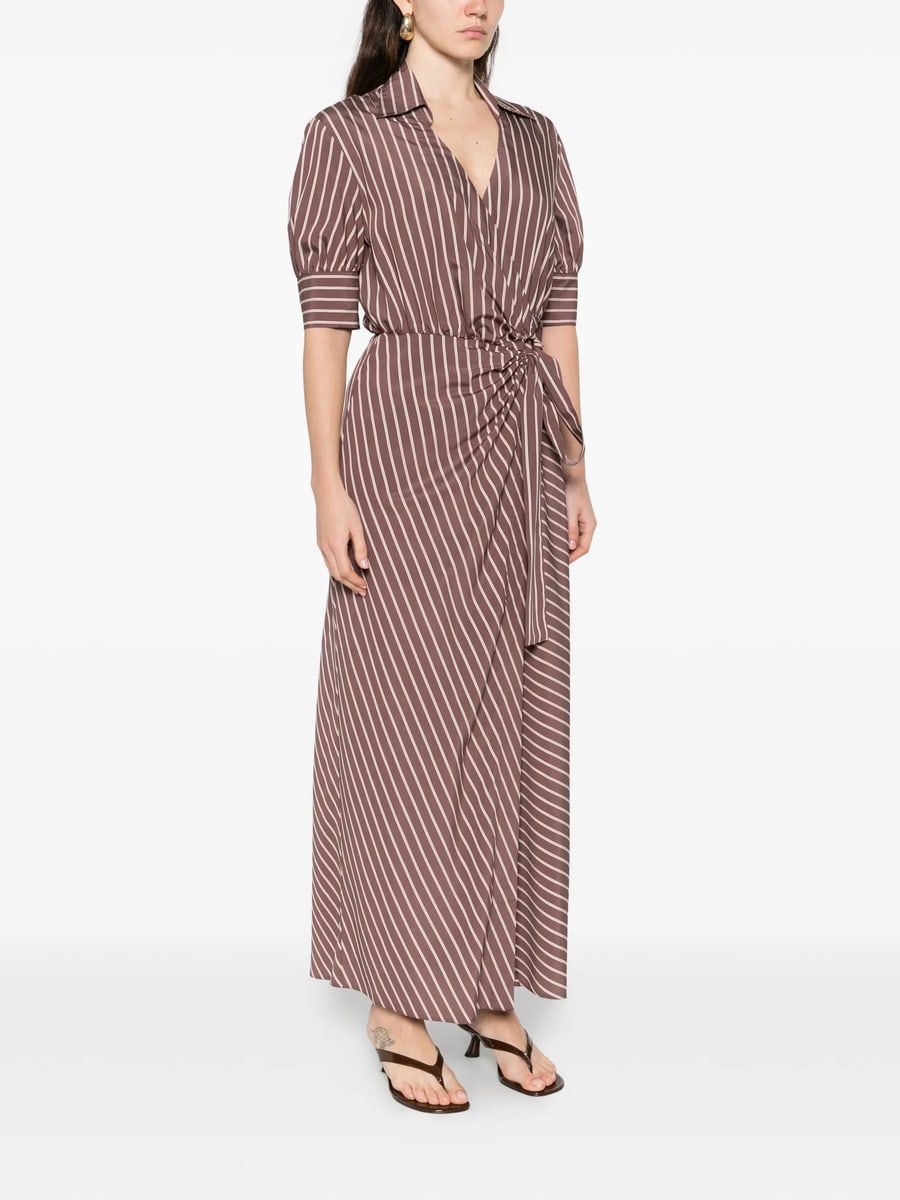Pinko Pinko Long Wrap Dress With Striped Pattern, view 3