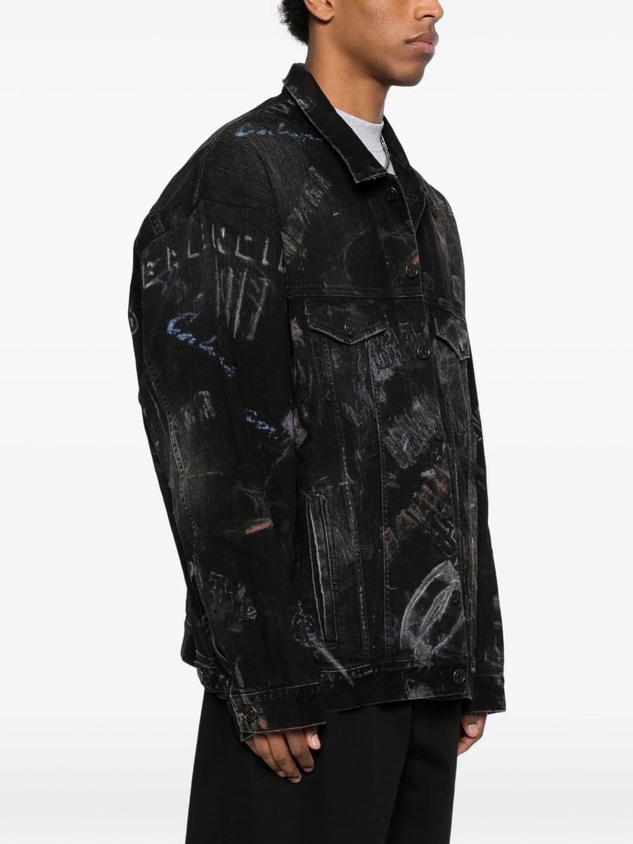 Balenciaga Balenciaga Graphic-print Jacket, view 3