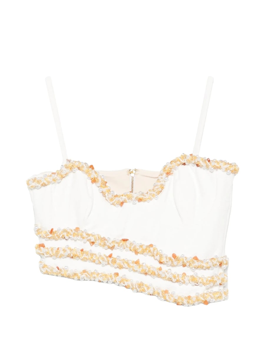 Patbo Patbo Jade Embellished Crop Top