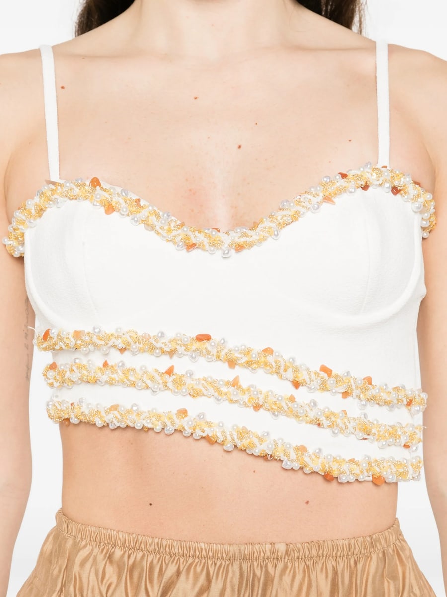 Patbo Patbo Jade Embellished Crop Top, view 3
