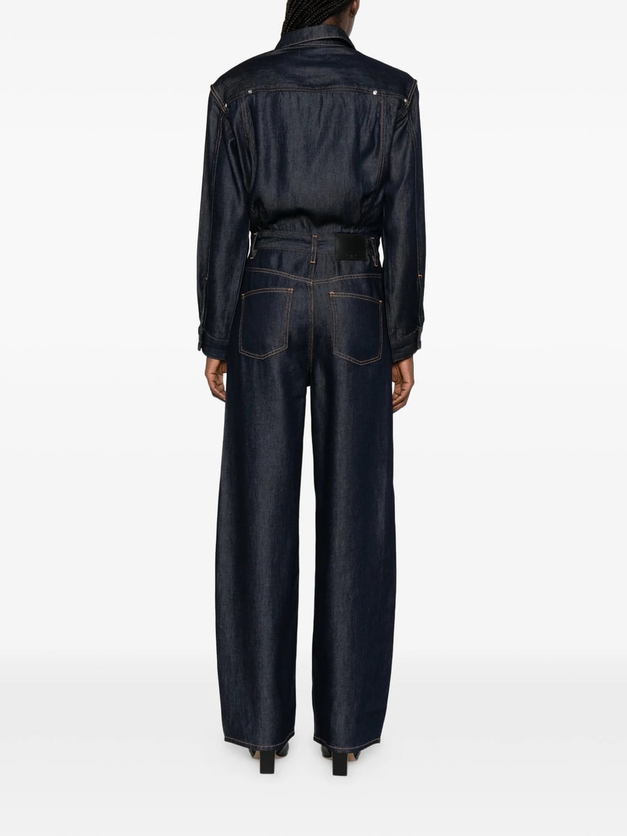 Iro Iro Long-sleeve Denim Jumpsuit, view 5