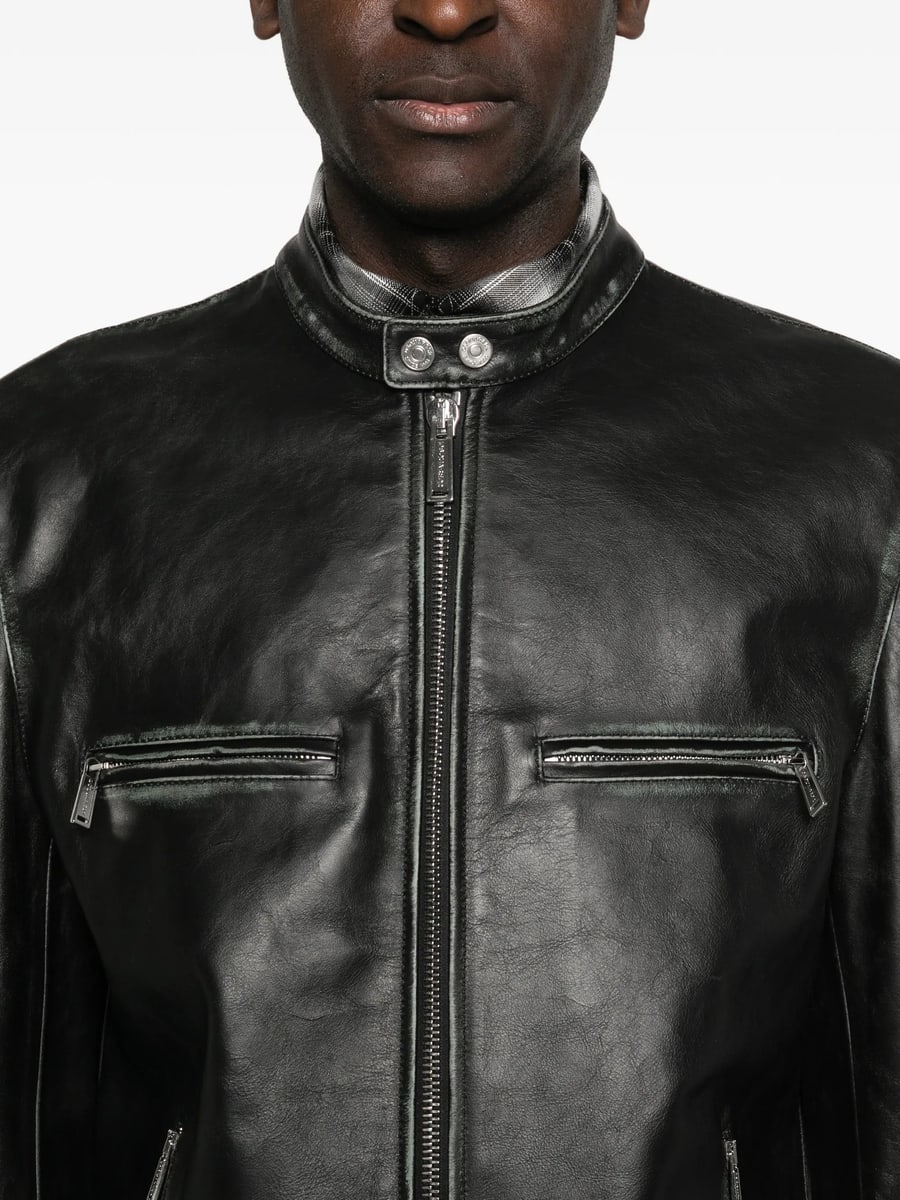 Dsquared2 Dsquared2 Bad Boy Zip-up Leather Jacket, view 5