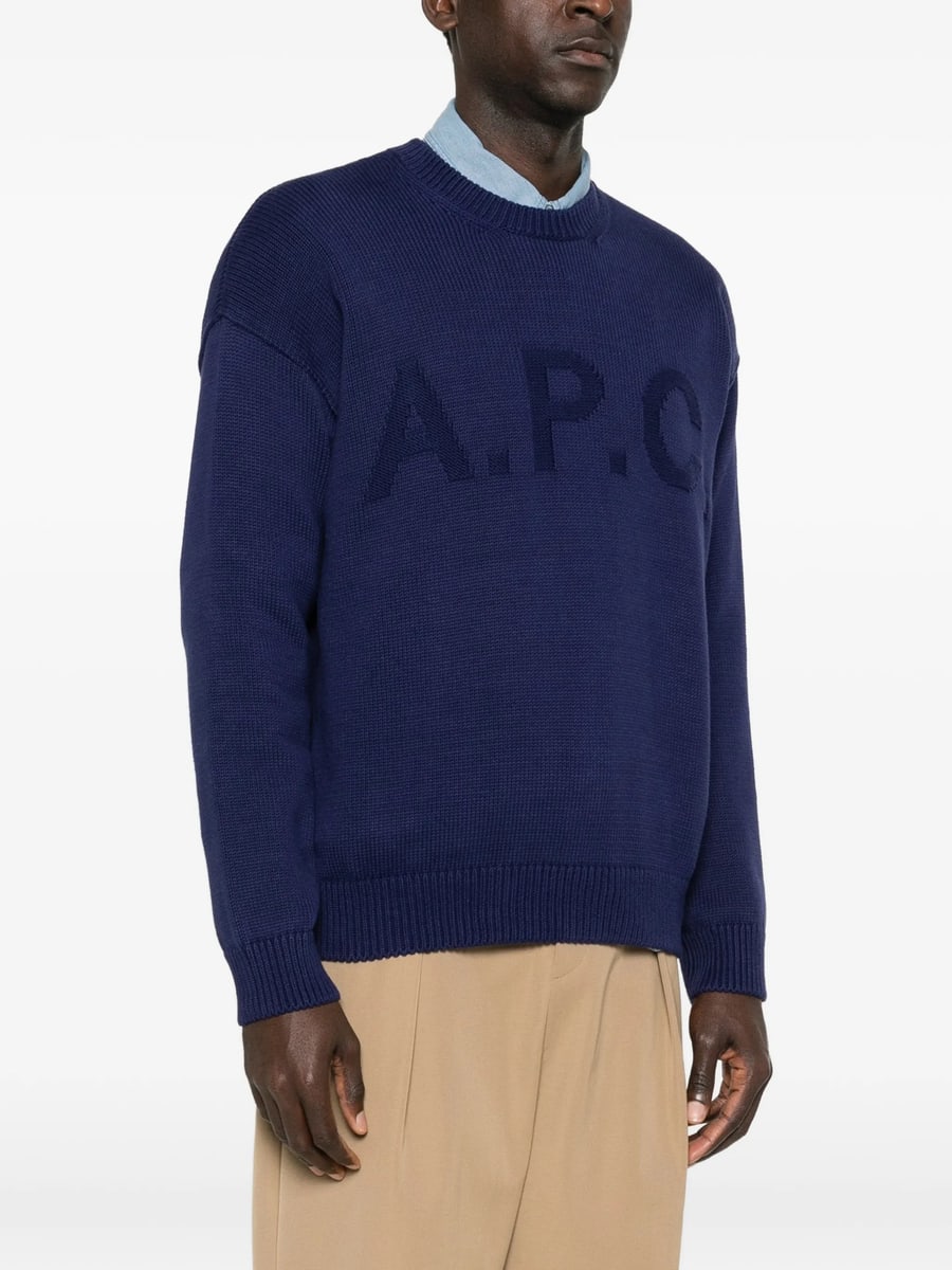 A.P.C. A.p.c. Logo-detail Crew-neck Sweater, view 4