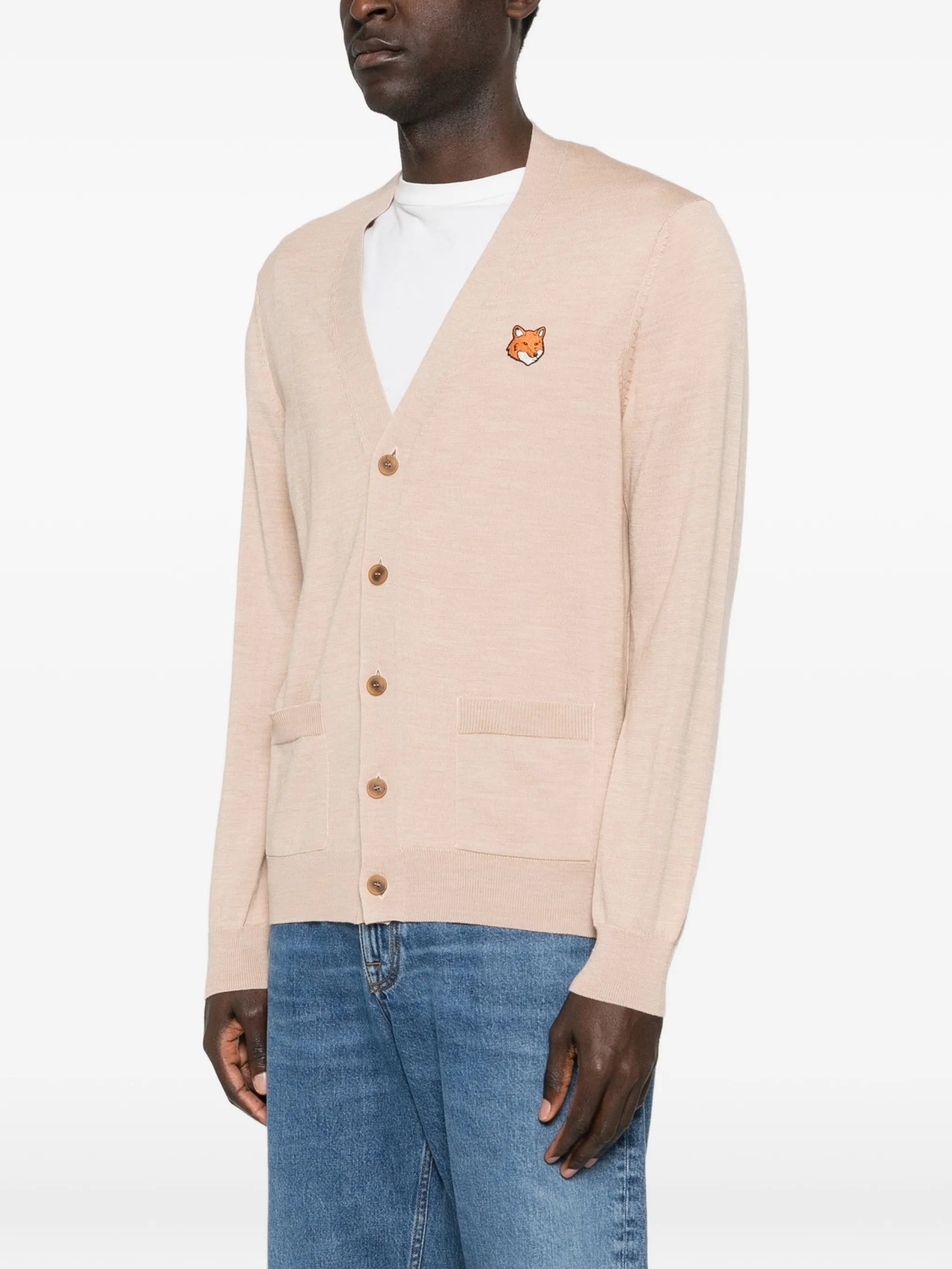 Maison Kitsuné Maison Kitsuné Fox-motif Pocket Cardigan, view 2