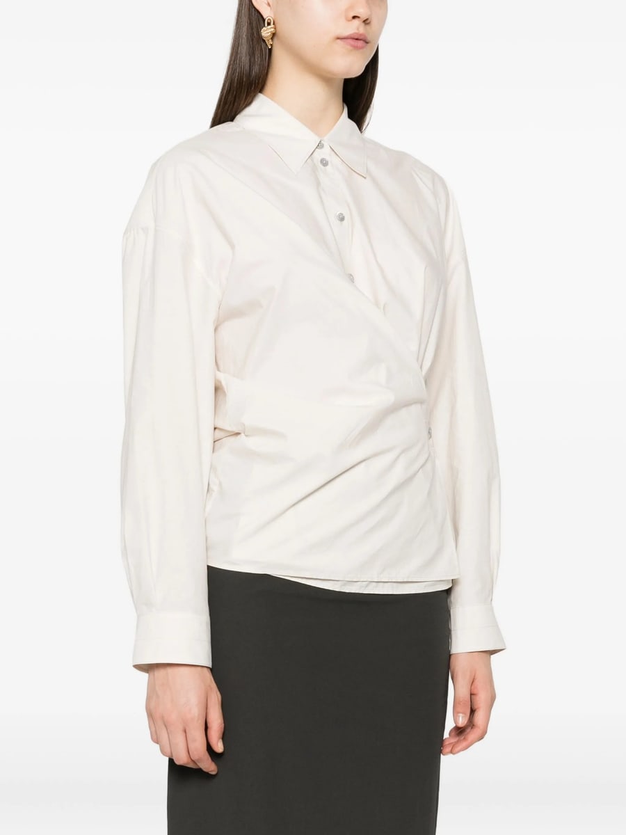 Lemaire Lemaire Straight Collar Twisted Shirt In Washed Cotton Silk, view 2
