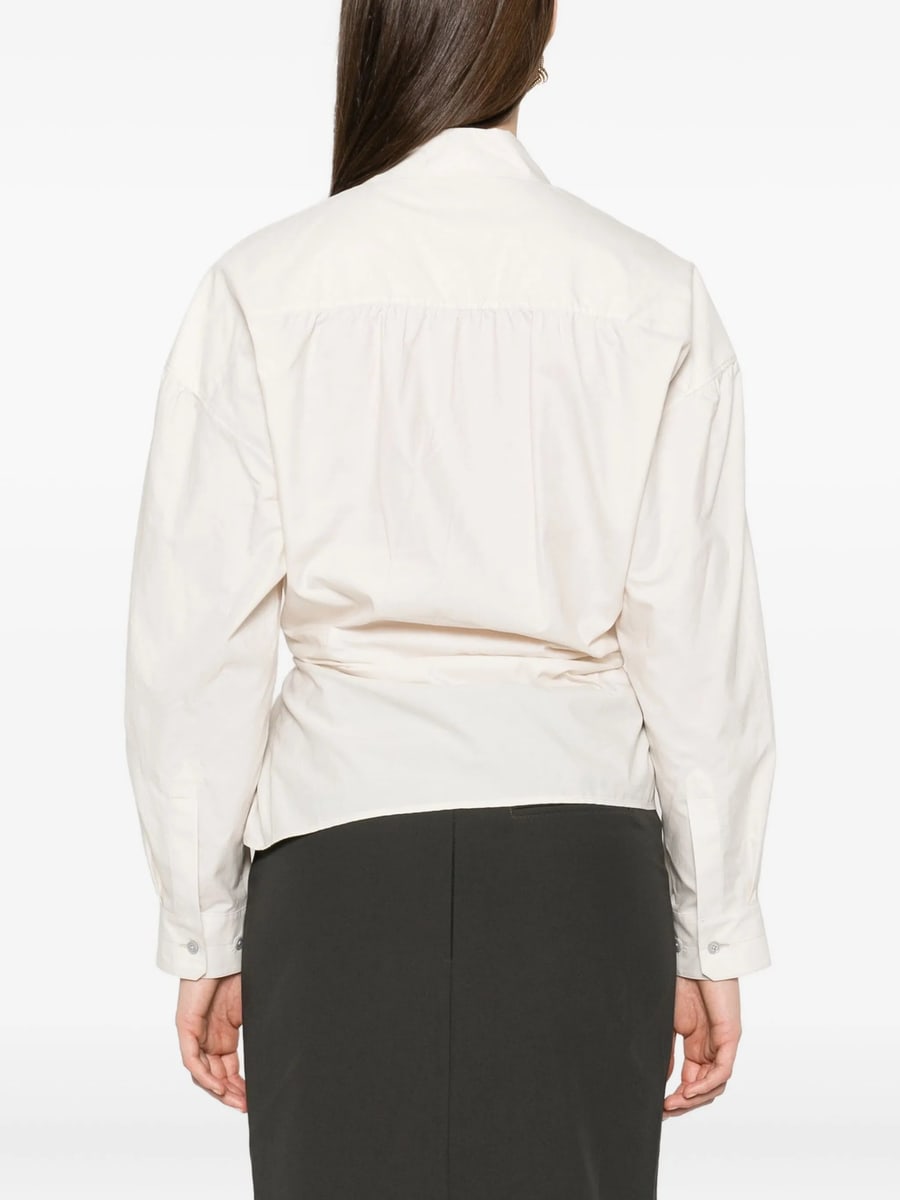Lemaire Lemaire Straight Collar Twisted Shirt In Washed Cotton Silk, view 3