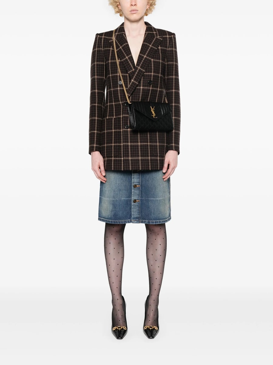 Saint Laurent Saint Laurent Envelope Leather Cross Body Bag, view 3