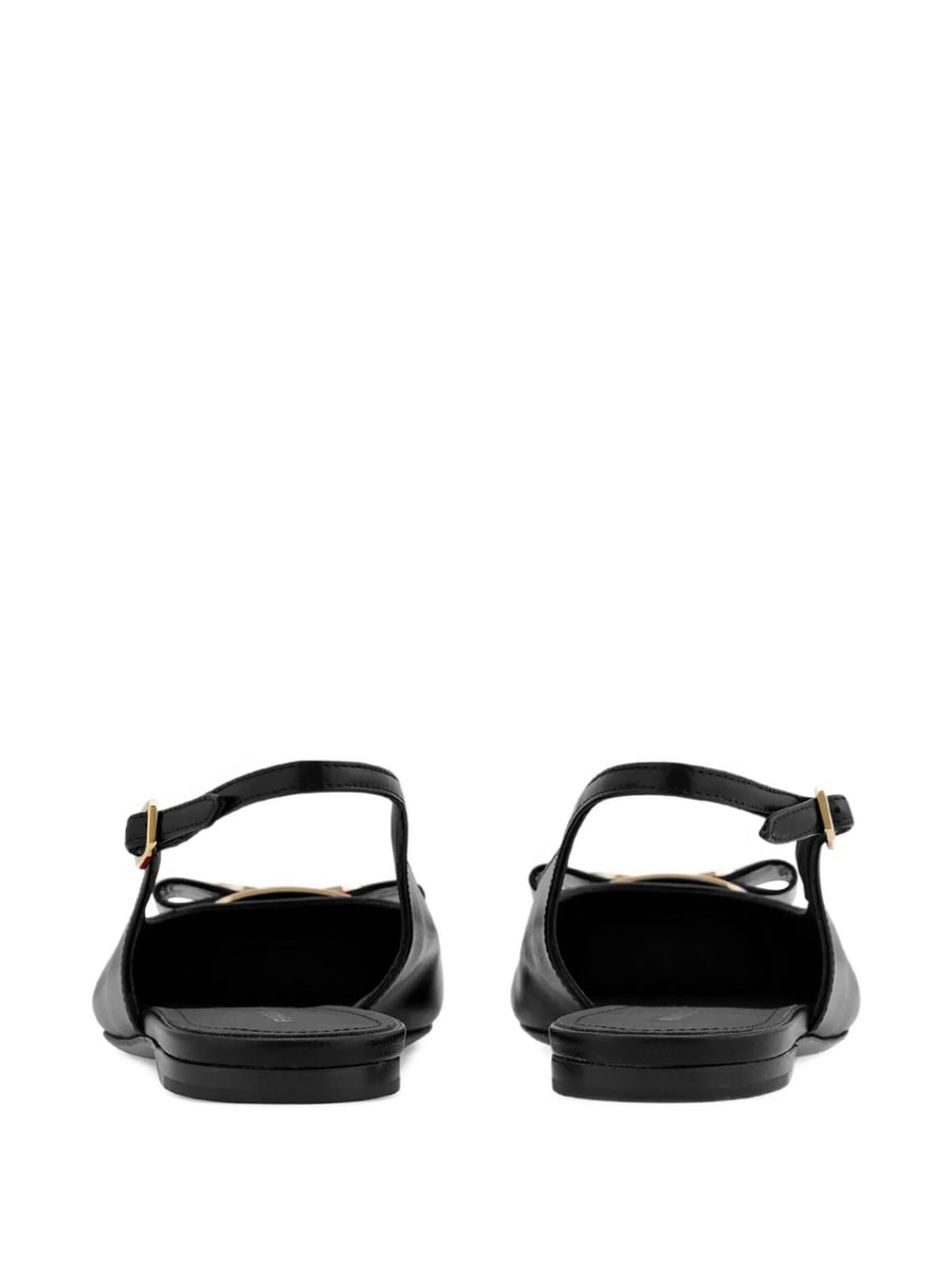 Ferragamo Ferragamo Vara Leather Flat Pumps, view 4