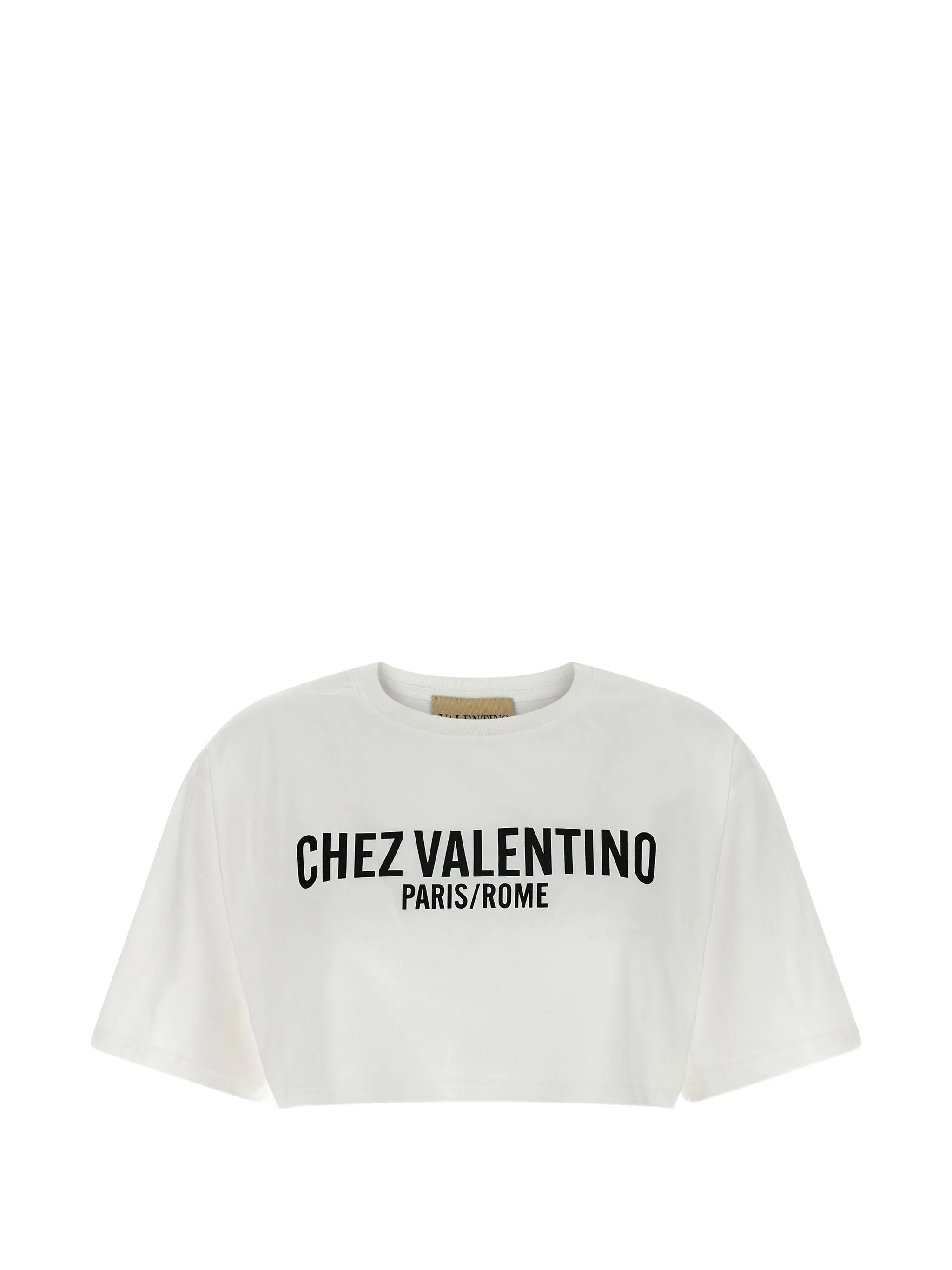 Valentino Valentino Cropped Print T-shirt