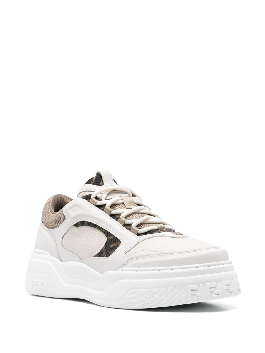 Fendi Fendi Monogram-pattern Panelled Sneakers, view 4