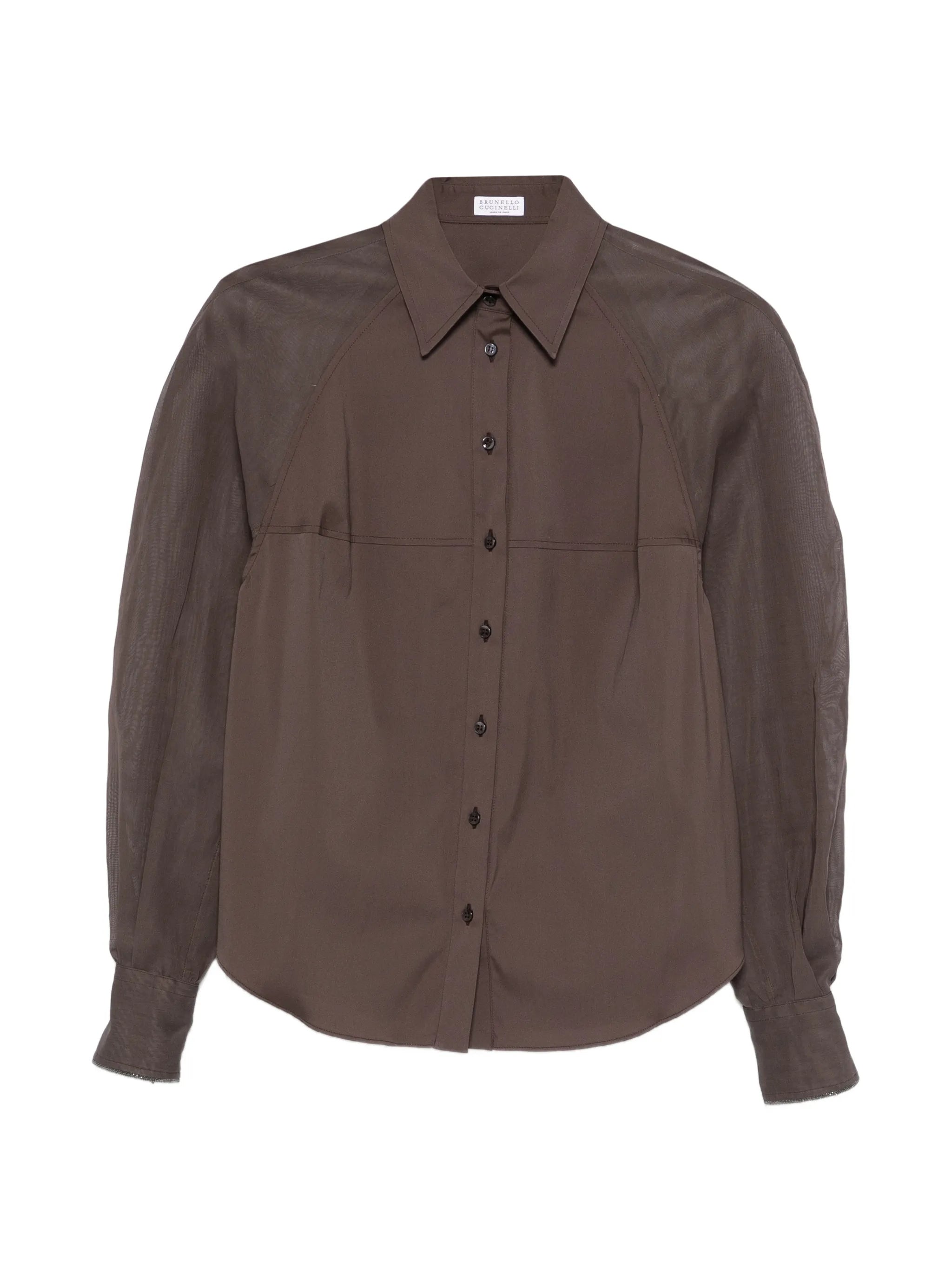 Brunello Cucinelli Brunello Cucinelli Sheer-panel Long-sleeve Shirt