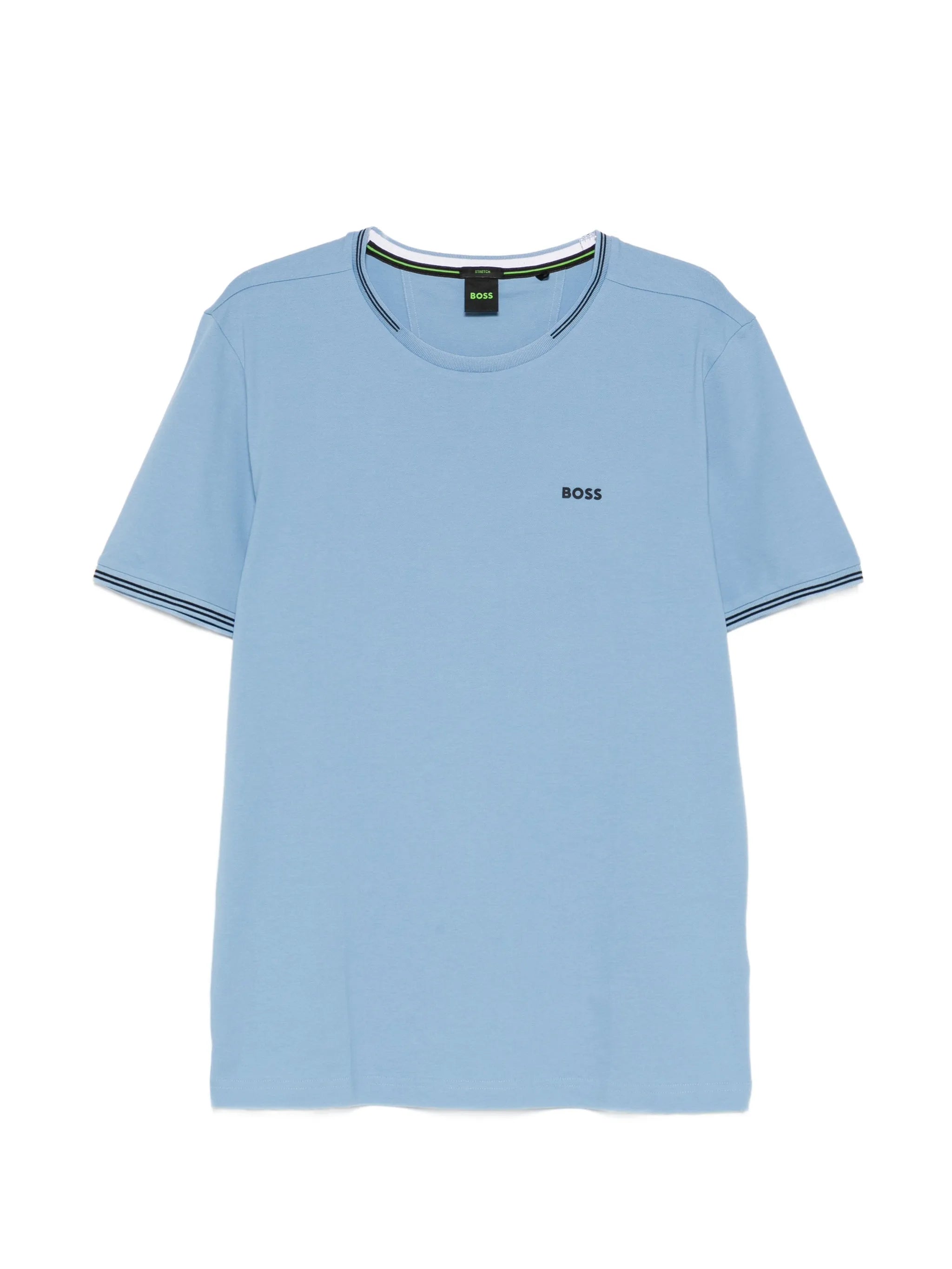 Boss Boss Stretch-cotton T-shirt With Stripes And Logo