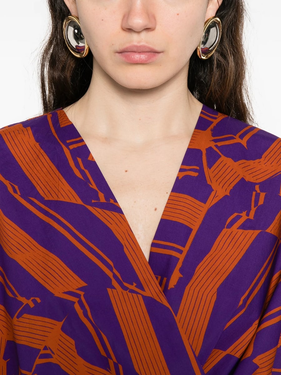 Dries Van Noten Dries Van Noten Printed V-neck Blouse, view 4