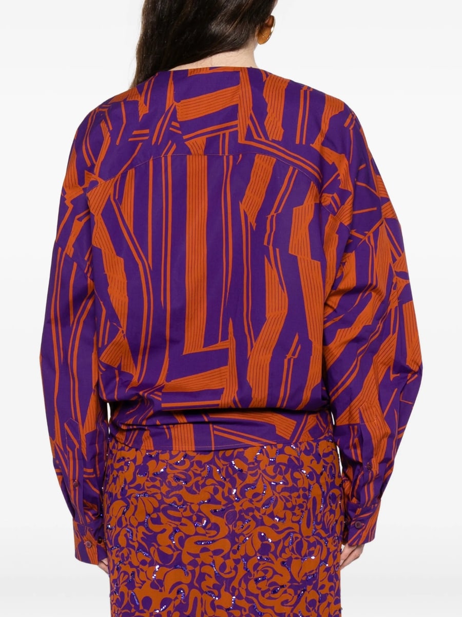 Dries Van Noten Dries Van Noten Printed V-neck Blouse, view 5