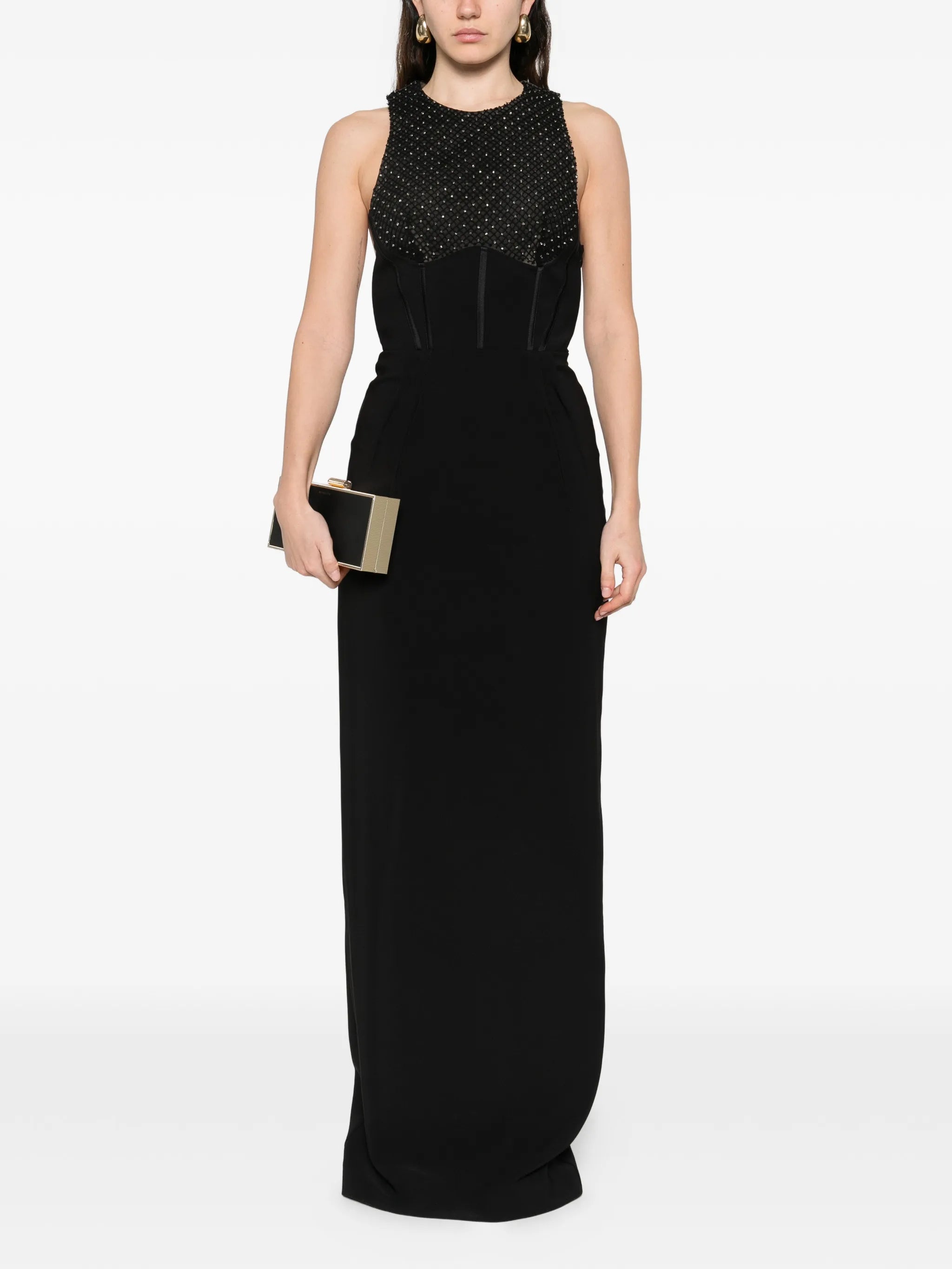Elisabetta Franchi Elisabetta Franchi Red Carpet Dress In Lightweight Crêpe Fabric With Elastic Straps, view 2