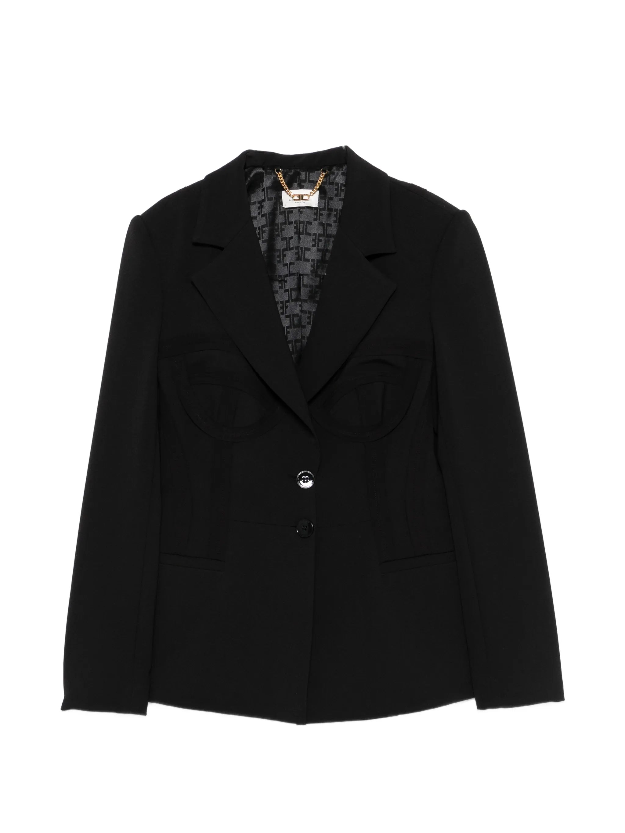Elisabetta Franchi Elisabetta Franchi Jacket In Lightweight Crêpe Fabric With Raw-edge Fabric
