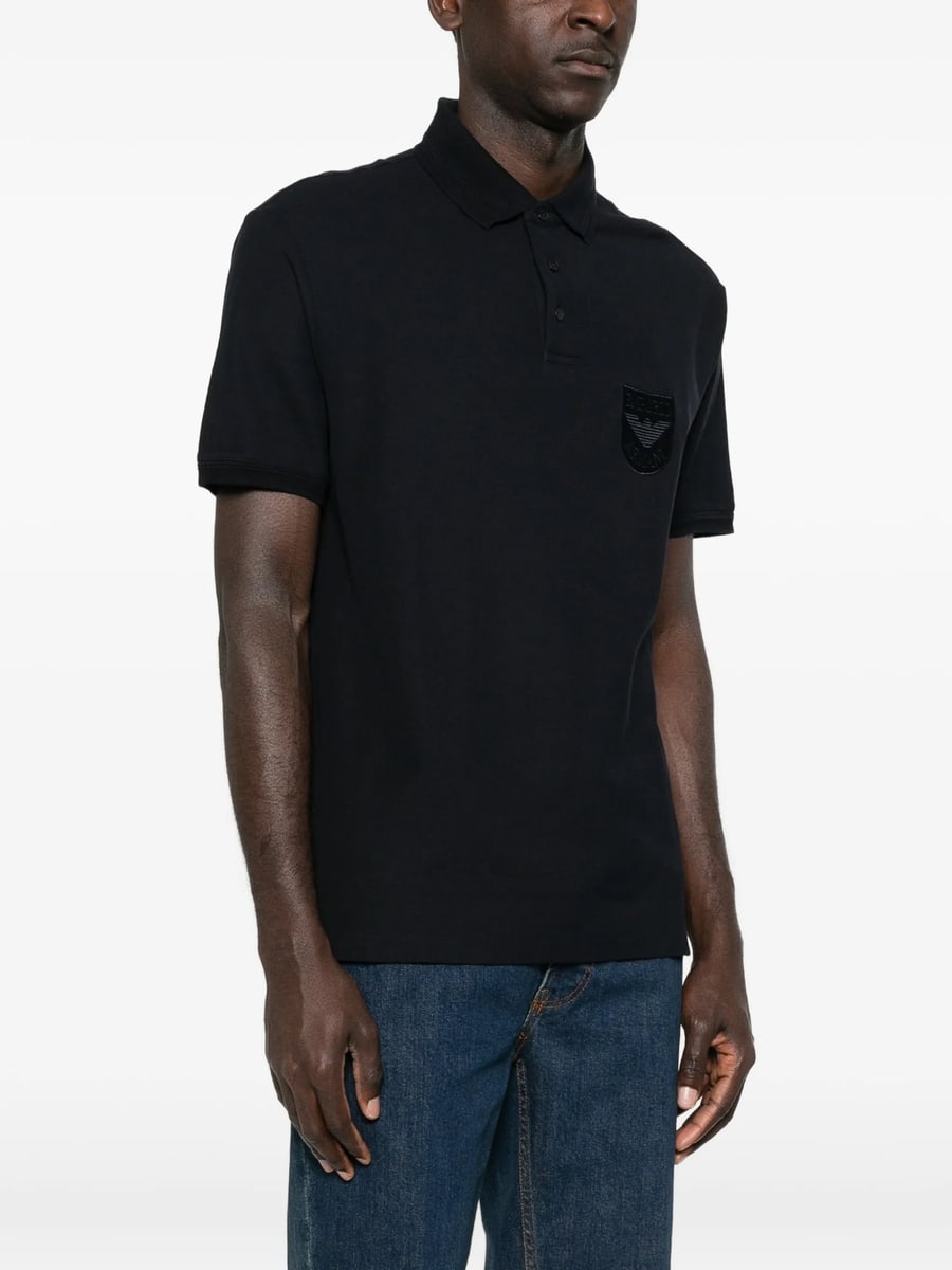 Emporio Armani Emporio Armani Logo-patch Polo Shirt, view 4