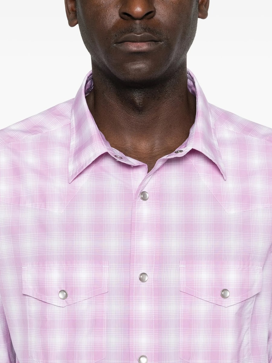 Tom Ford Tom Ford Check-pattern Chest-pocket Shirt, view 4