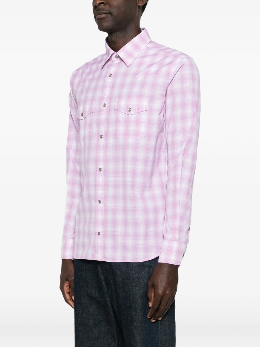 Tom Ford Tom Ford Check-pattern Chest-pocket Shirt, view 5