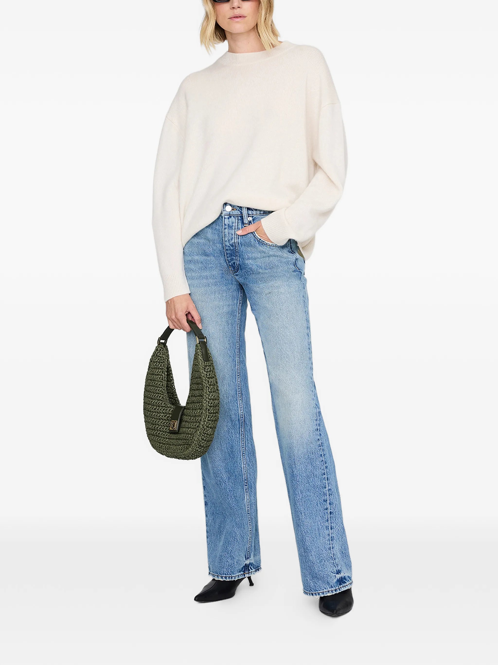 Anine Bing Anine Bing Monogram Lou Tote Bag, view 2