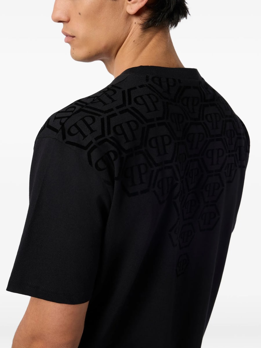 Philipp Plein Philipp Plein Logo-pattern T-shirt, view 4