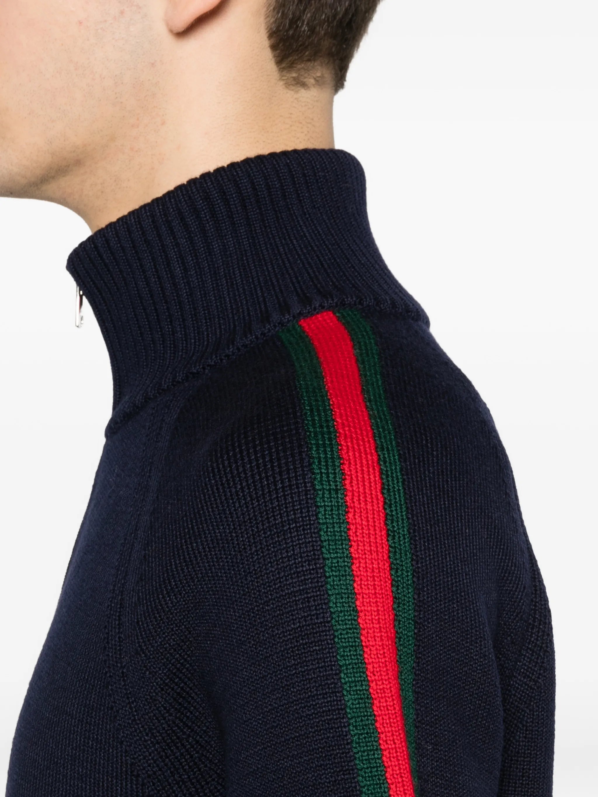 Gucci Gucci Striped Zip-up Cardigan, view 2