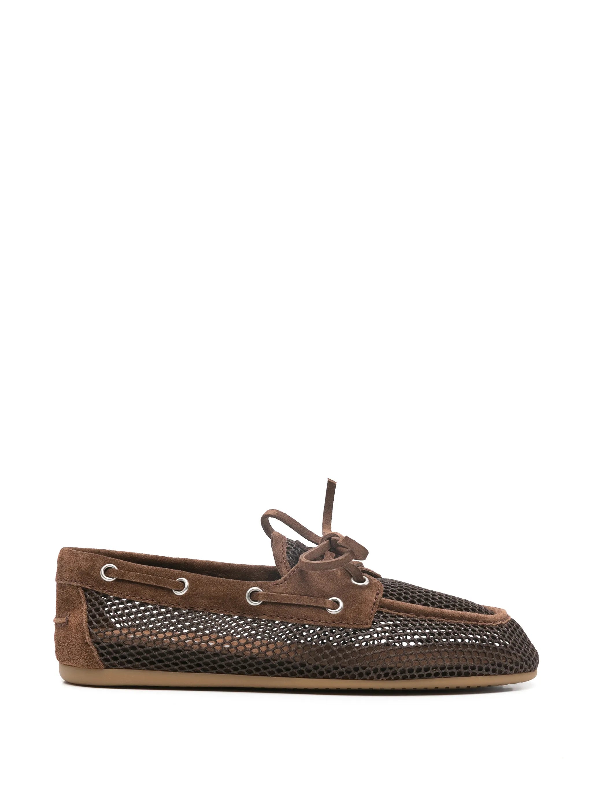 Miu Miu Miu Miu Mesh And Suede Deck Shoes