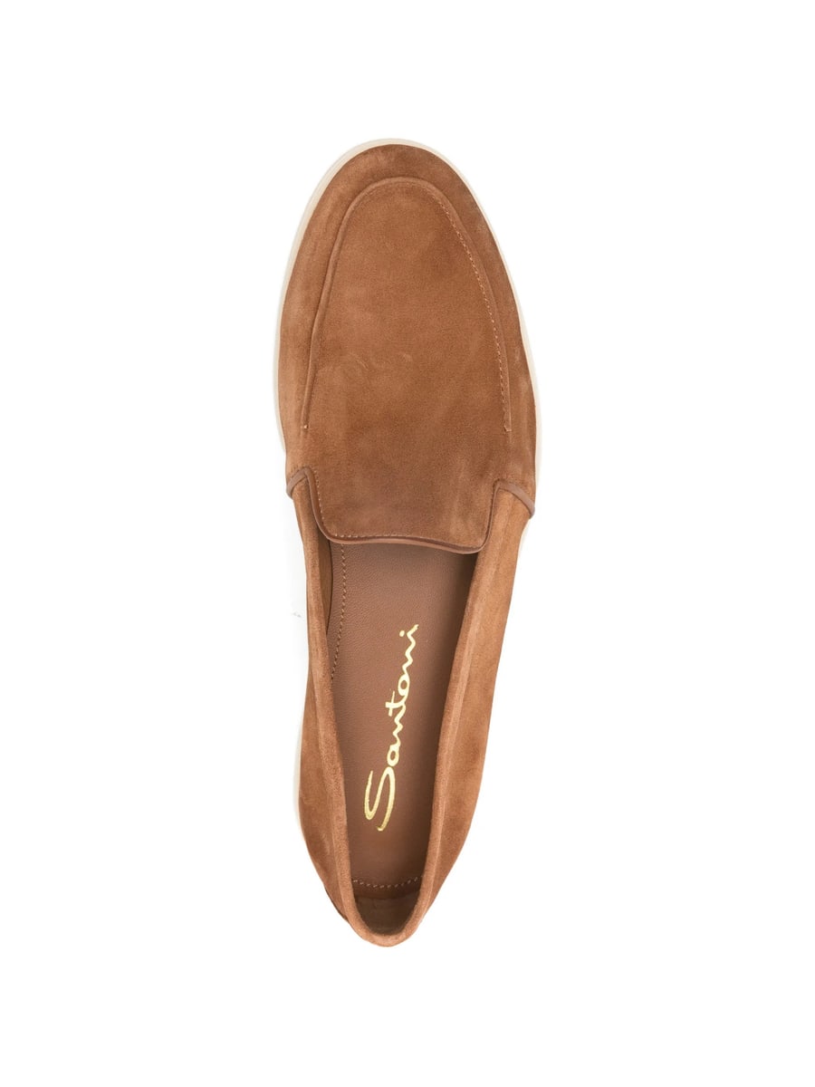 Santoni Santoni Malibu Contrasting-sole Loafers, view 4