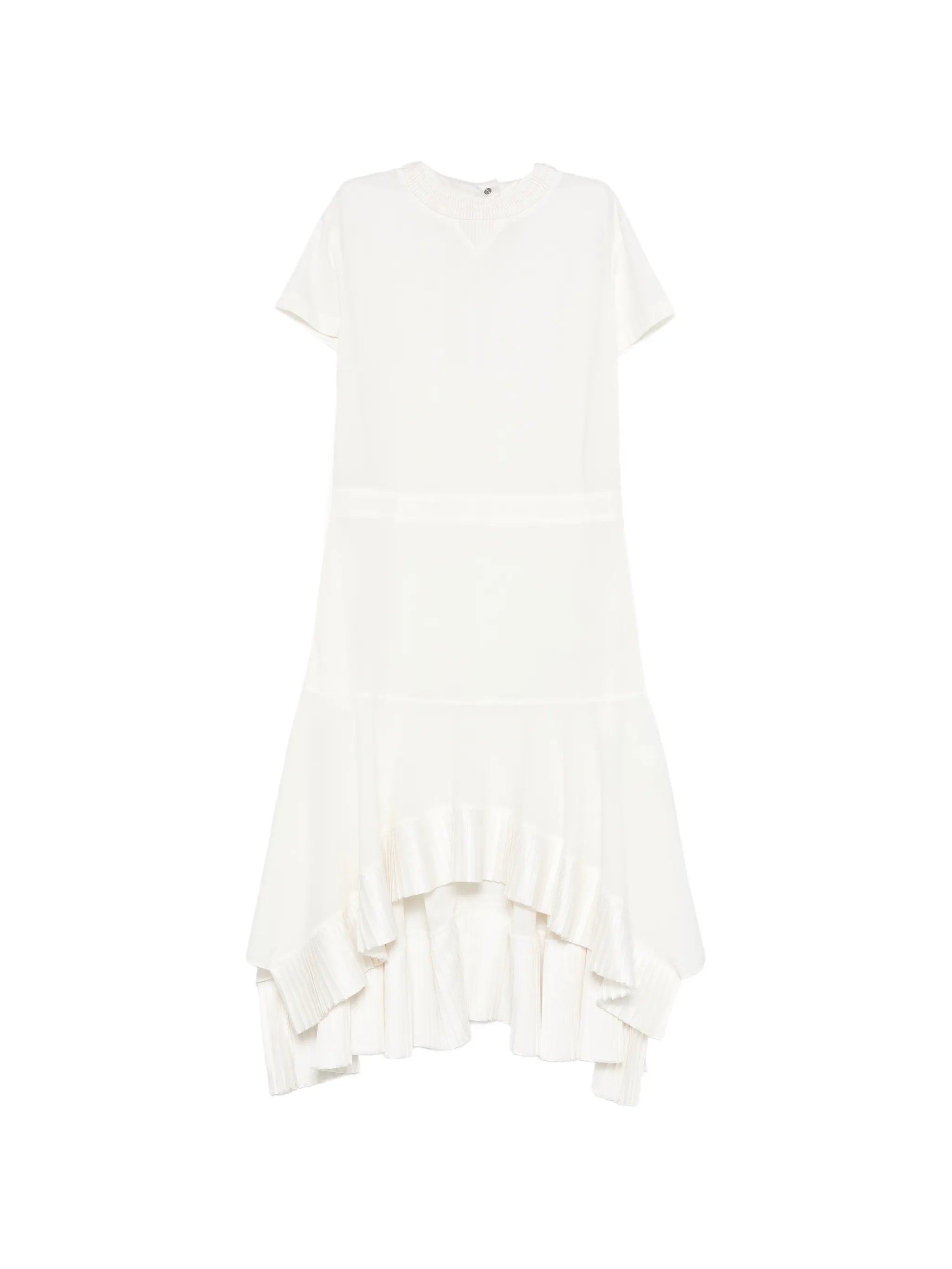 Sacai Sacai Ruffled Short-sleeve Asymmetric Dress