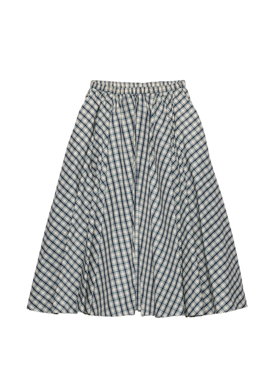 Prada Prada Full Checked Chambray Skirt