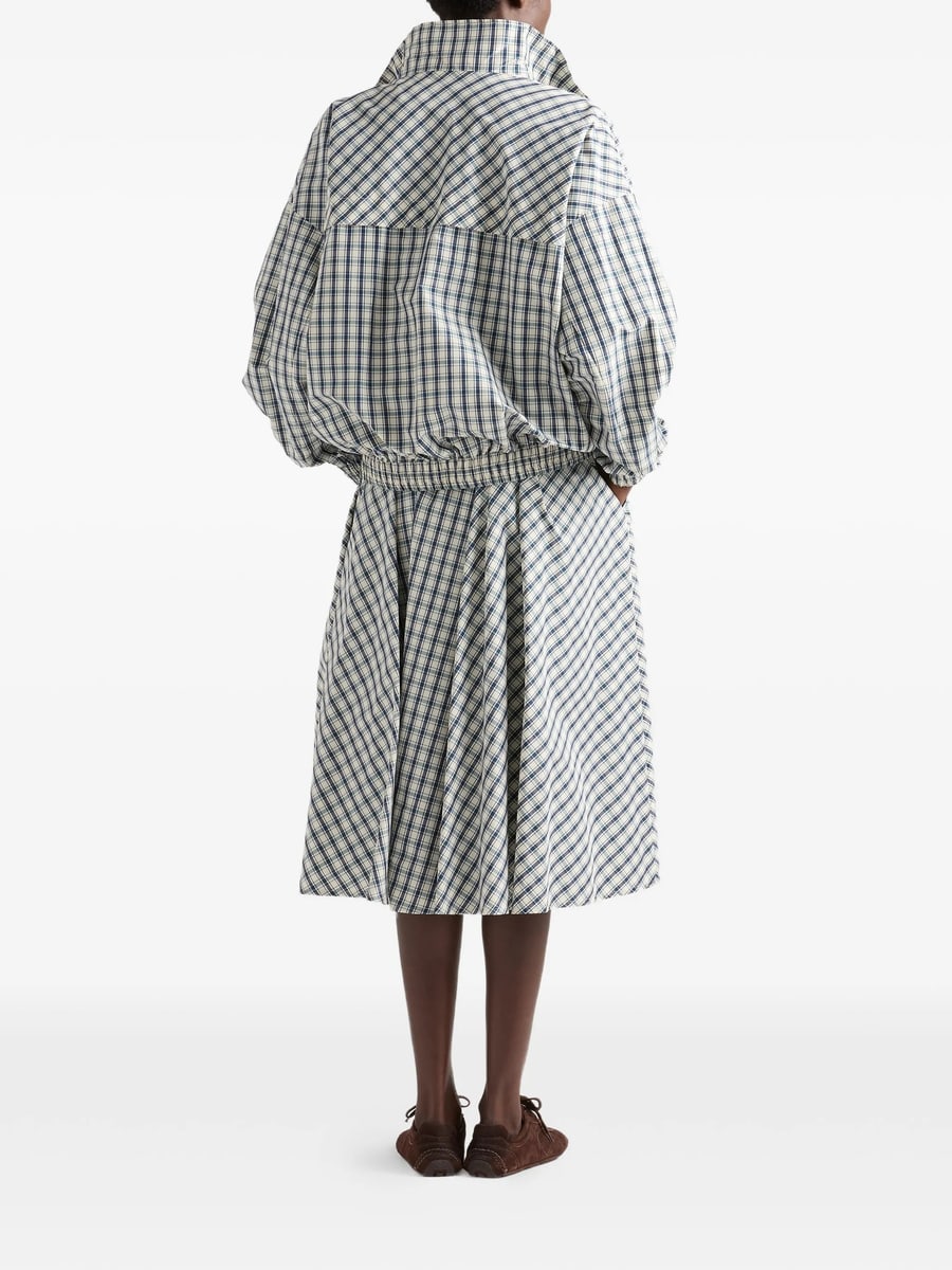 Prada Prada Full Checked Chambray Skirt, view 4