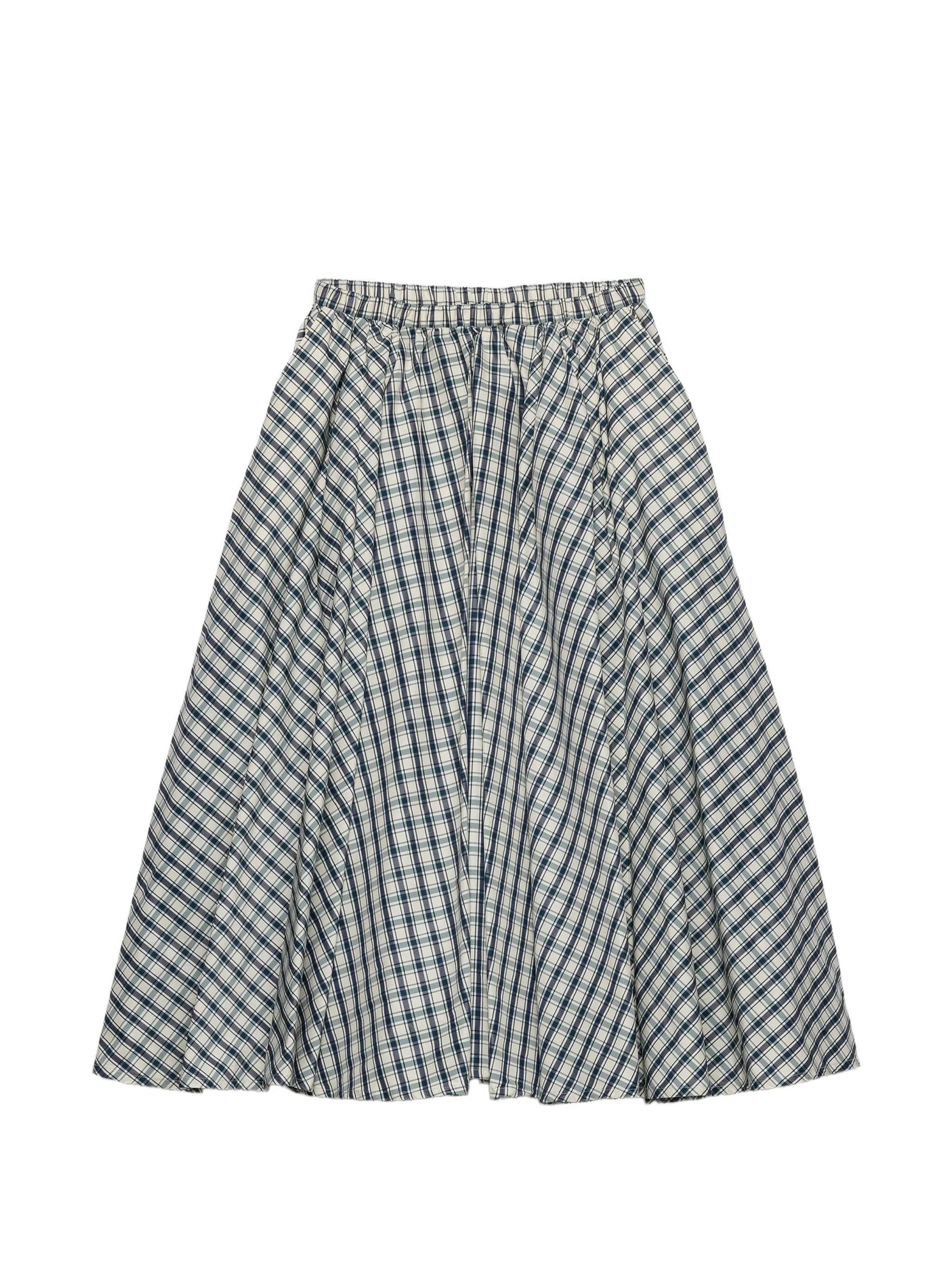 Prada Prada Full Checked Chambray Skirt