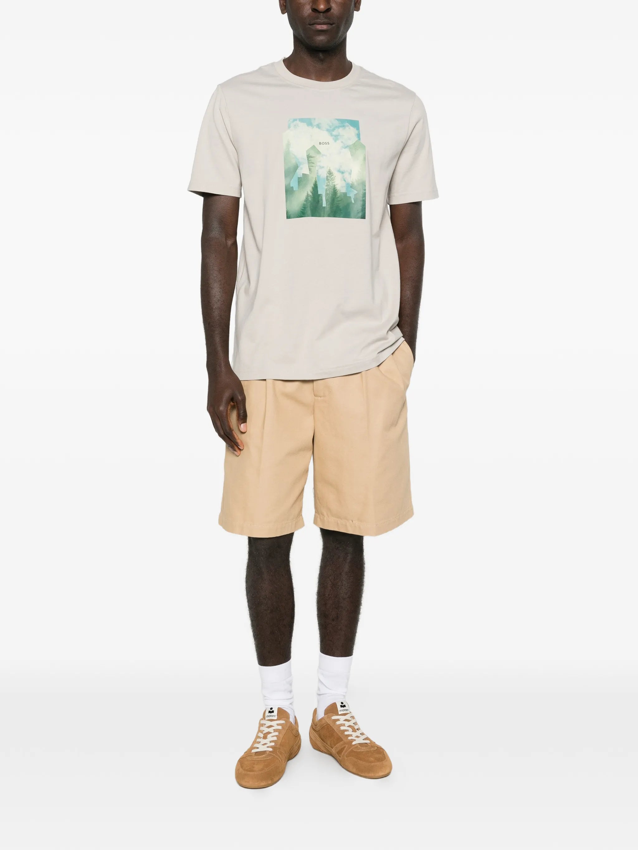 Boss Boss Printed-artwork T-shirt In Cotton Jersey, view 2