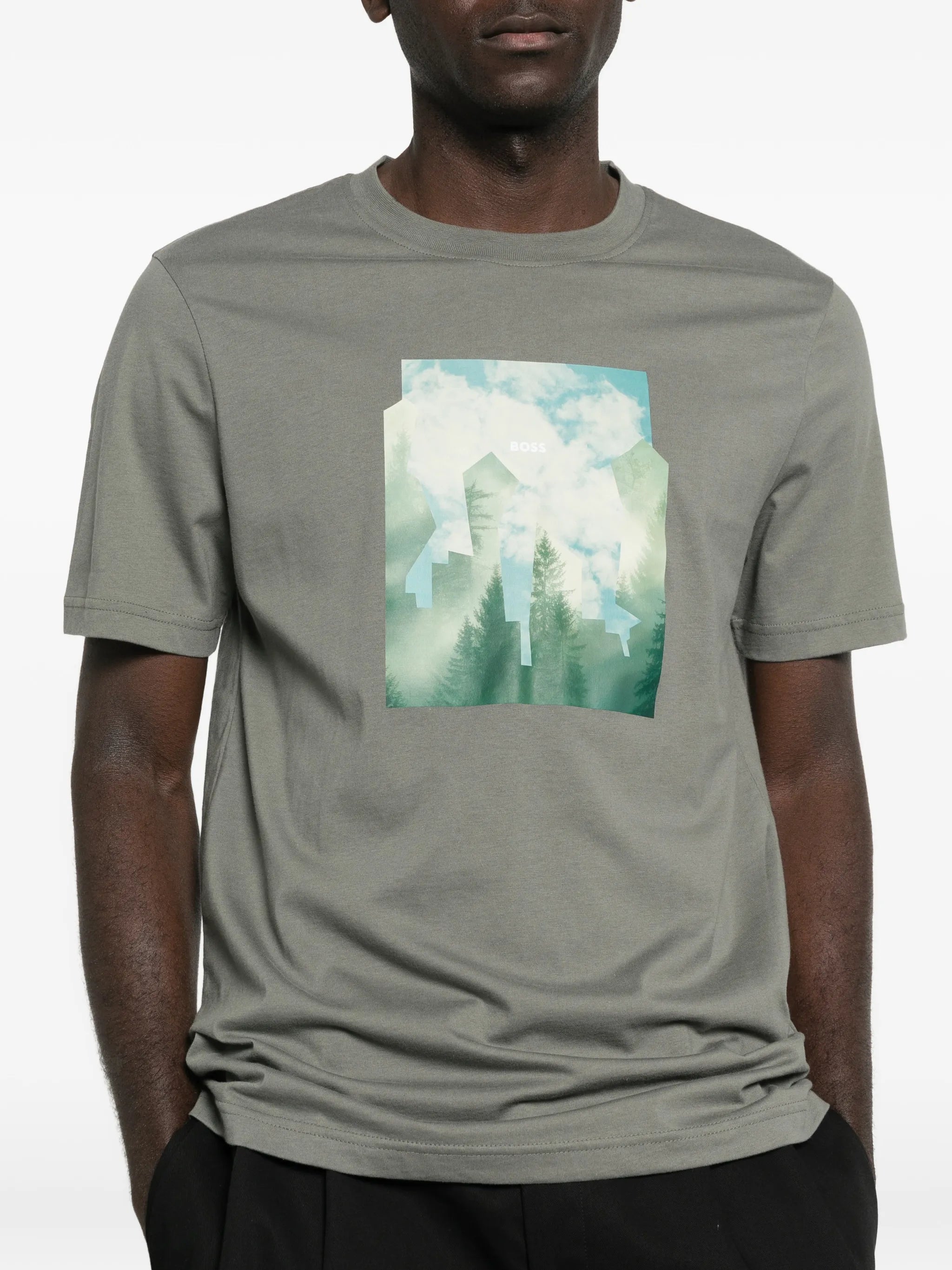 Boss Boss Printed-artwork T-shirt In Cotton Jersey, view 2