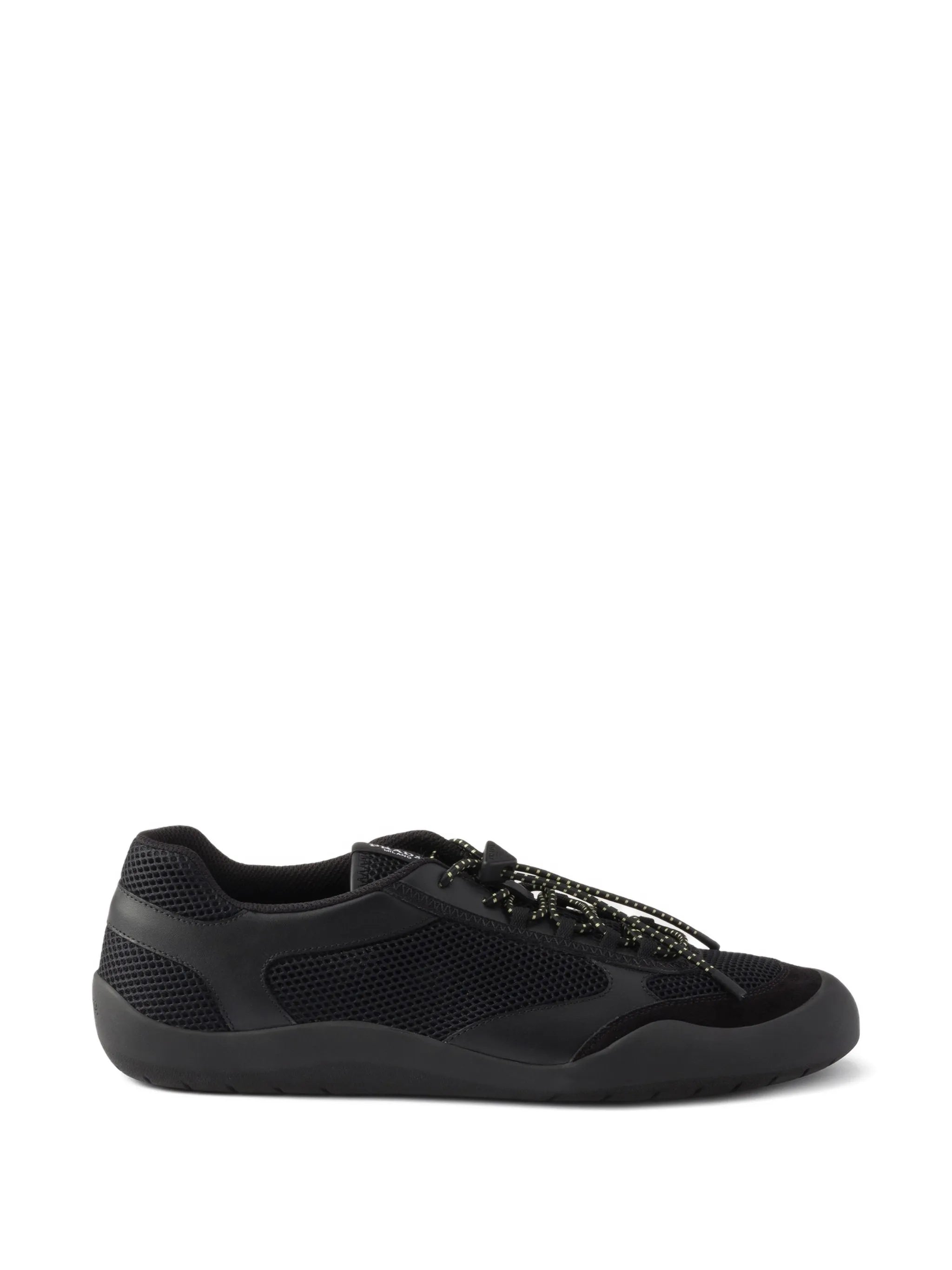 Prada Prada Speedrock Leather And Mesh Fabric Sneakers