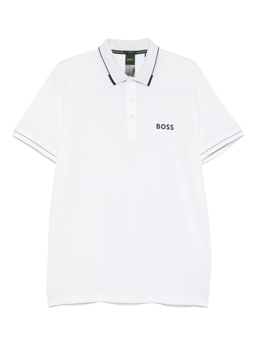 Boss Boss Contrast-logo Polo Shirt In A Slim Fit