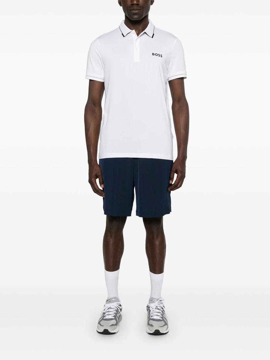 Boss Boss Contrast-logo Polo Shirt In A Slim Fit, view 4