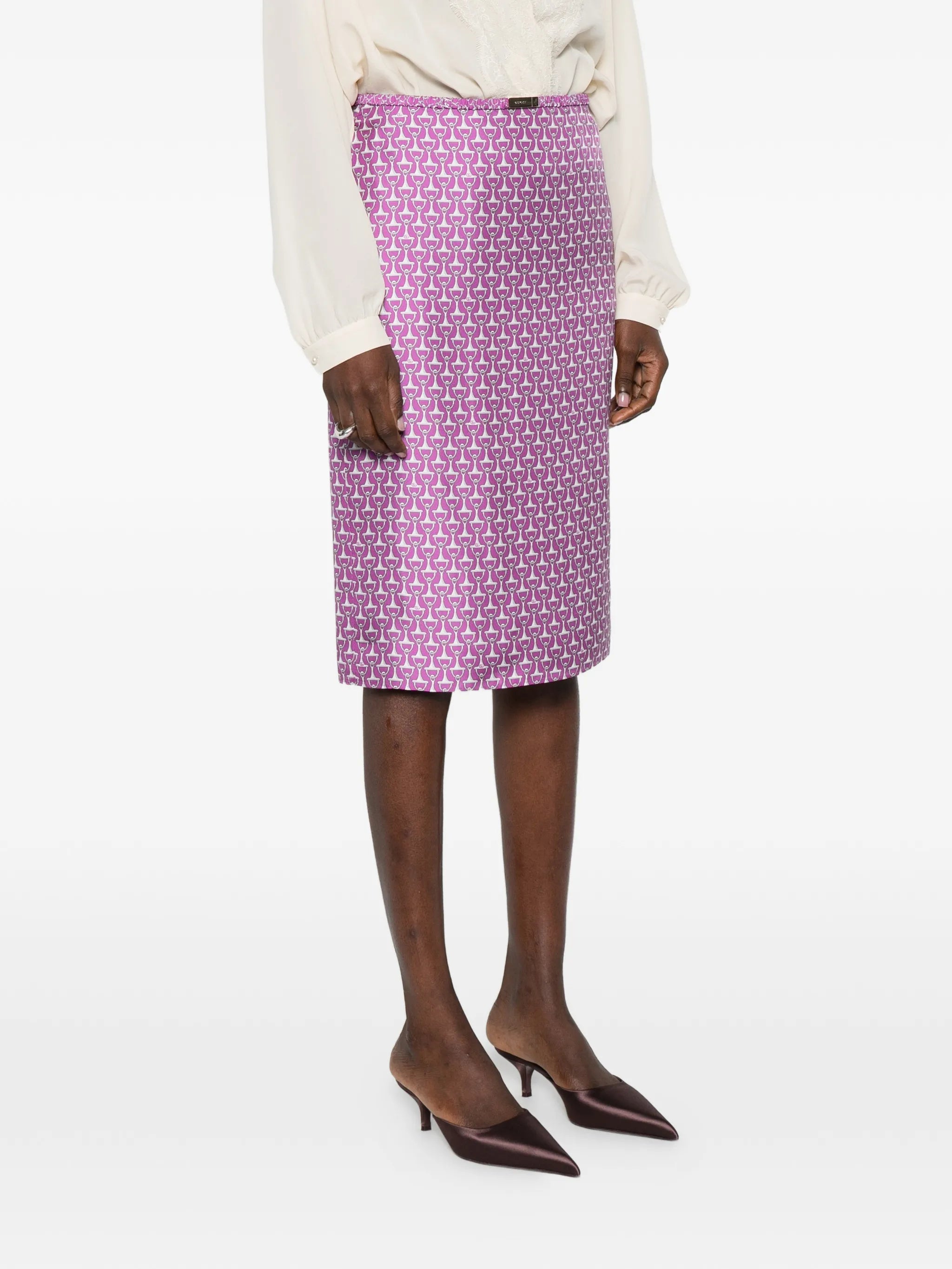 Gucci Gucci Horsebit-print Midi Skirt, view 2
