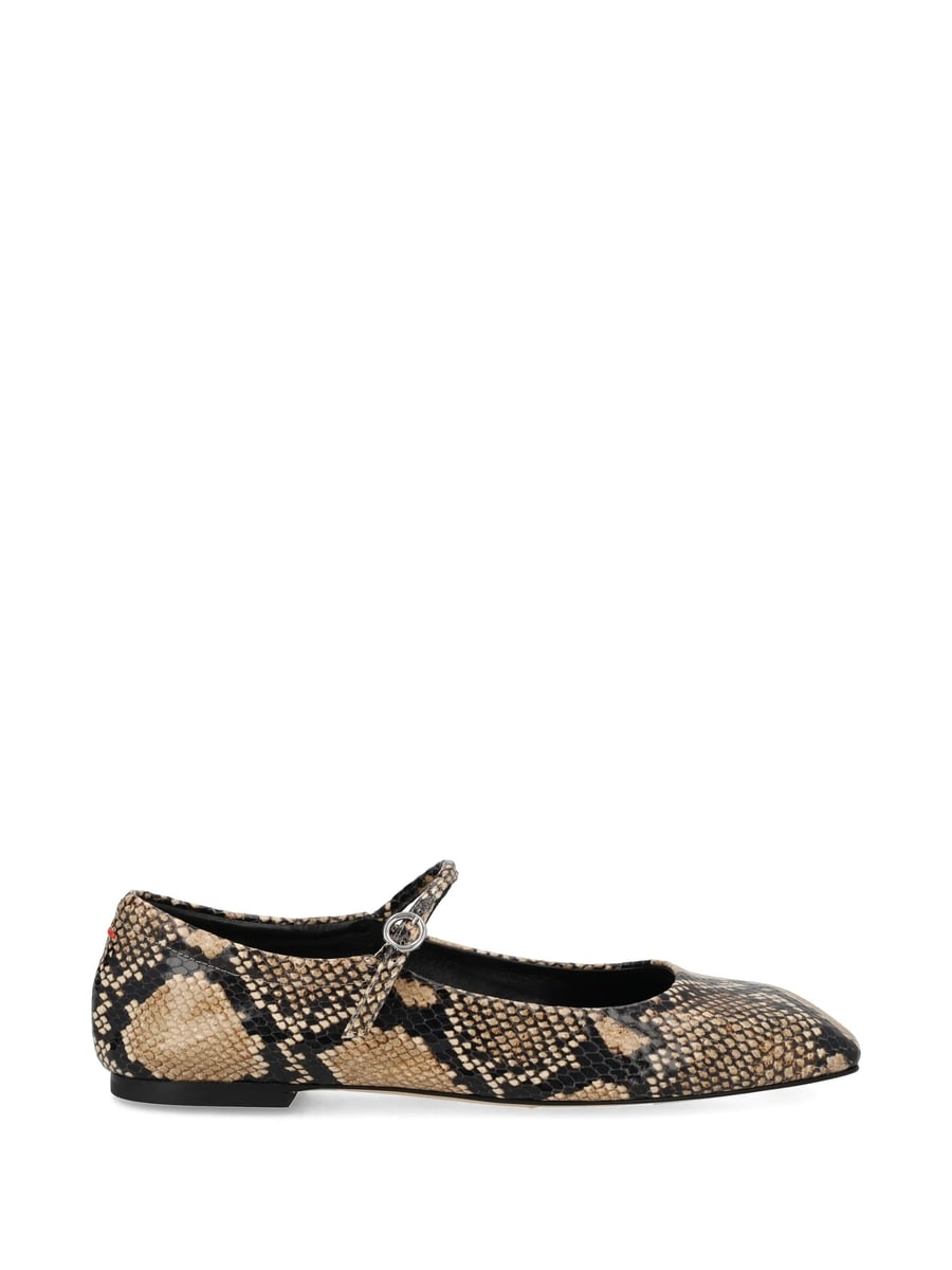 Aeyde Aeyde Animal-print Buckle-detail Ballet Flats