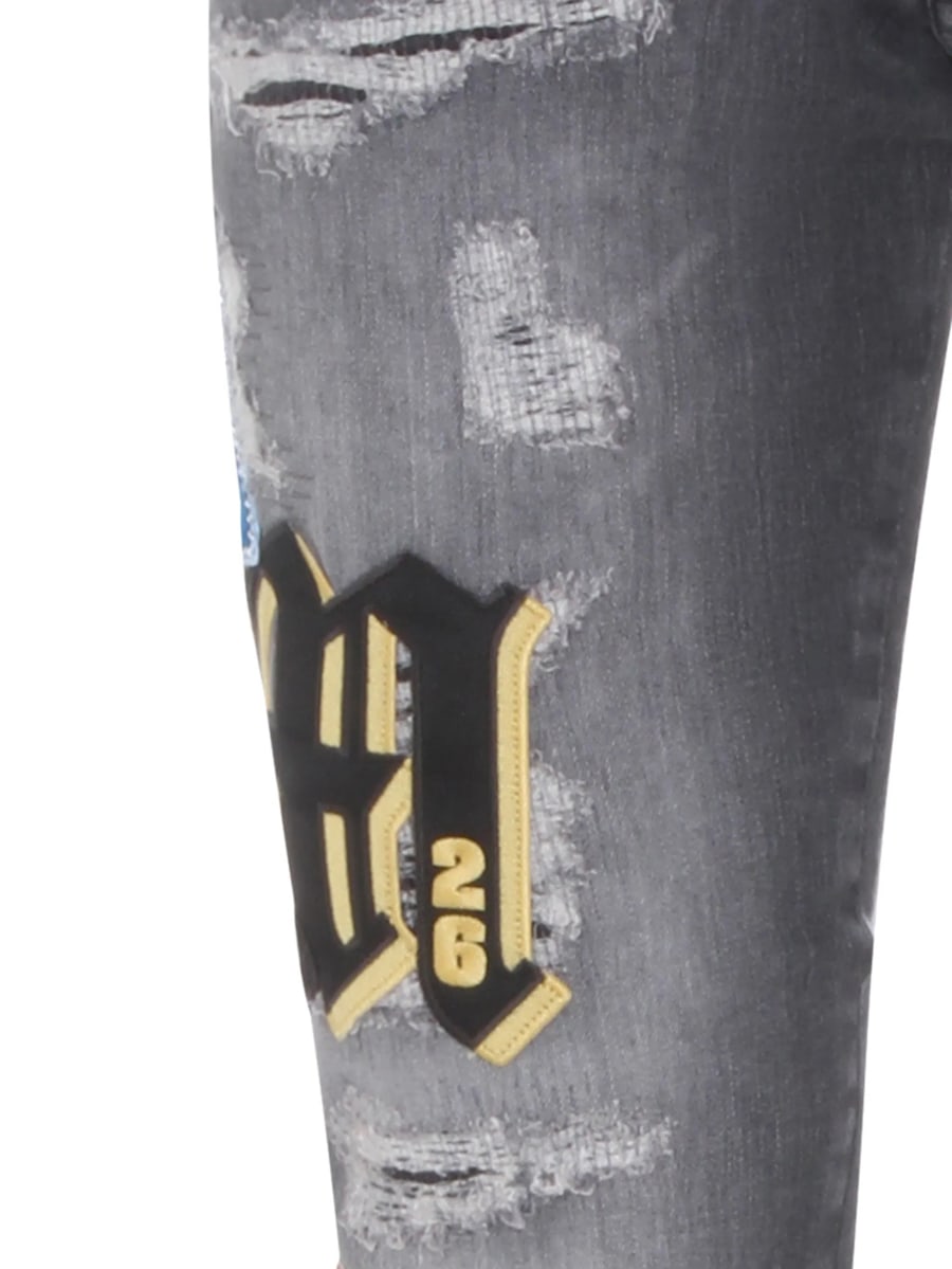 Amiri Amiri Ripped Patch Skinny Jeans, view 3