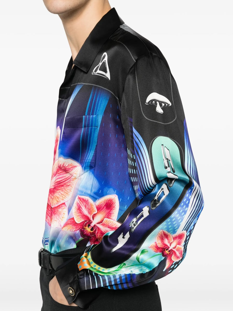 Casablanca Casablanca Orchid Racer Shirt, view 2