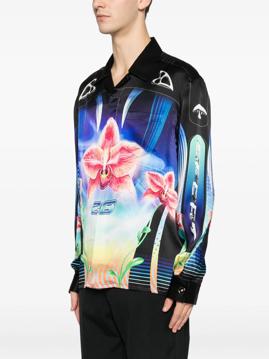 Casablanca Casablanca Orchid Racer Shirt, view 3