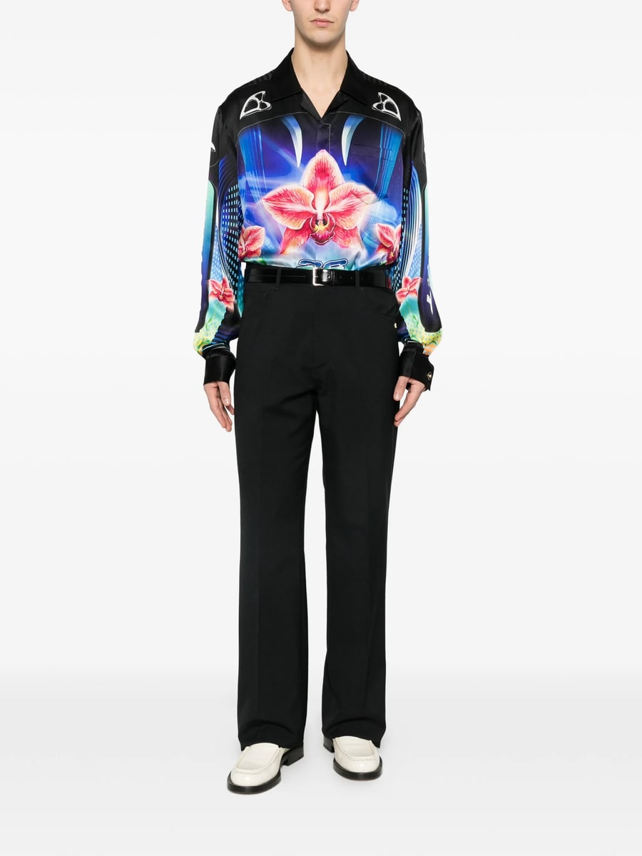 Casablanca Casablanca Orchid Racer Shirt, view 4
