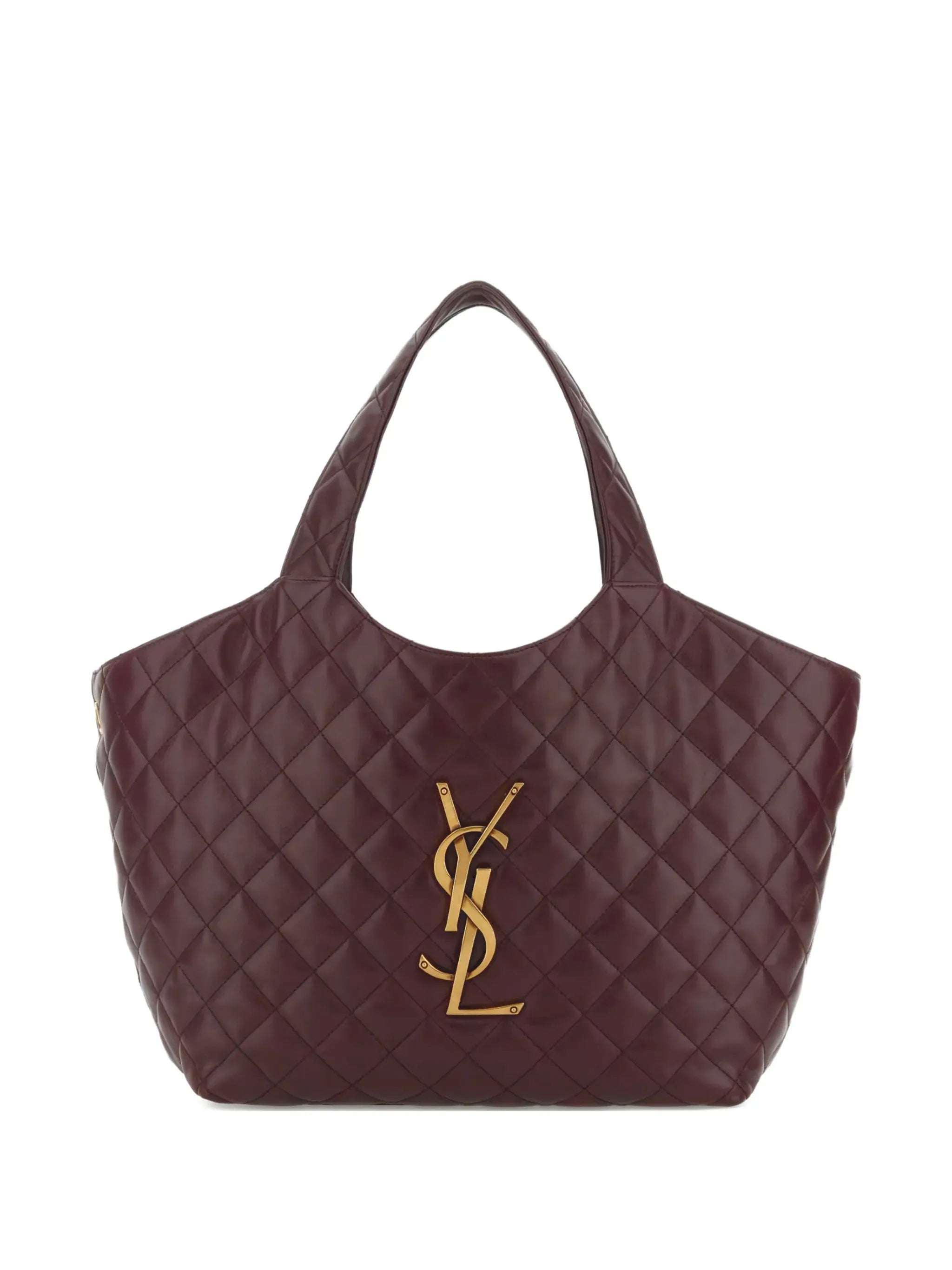 Saint Laurent Saint Laurent Quilted Logo Leather Shopping Tote Bag