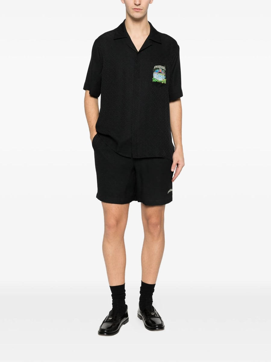 Casablanca Casablanca Logo-print Silk Shorts, view 4