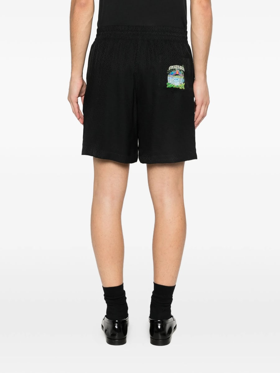 Casablanca Casablanca Logo-print Silk Shorts, view 5
